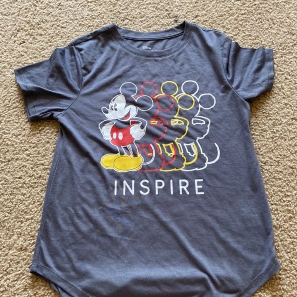 Juniors Gray Disney Mickey Mouse Inspire Tshirt